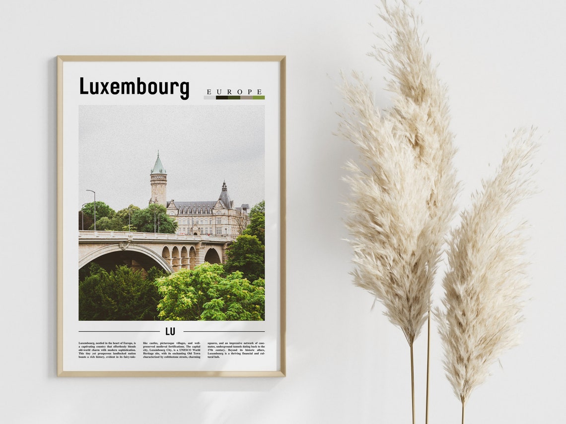 Luxembourg Poster Luxembourg Print Luxembourg Wall Art Europe Photo Europe Poster Europe Print Travel Poster - Image 4
