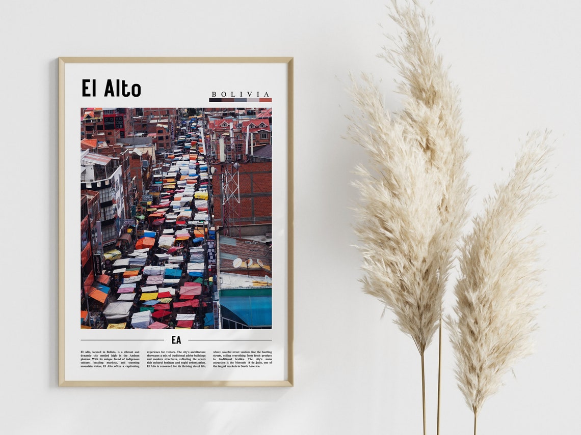 El Alto Poster El Alto Print El Alto Wall Art South America Poster South America Print Travel Poster - Image 4