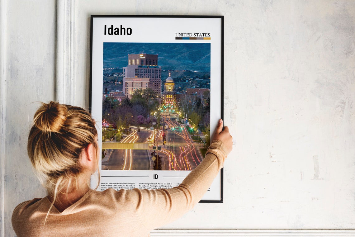 Idaho Print Idaho Poster Idaho Wall Art Oil Painting Poster Colorful City Print City Artwork Travel Artwork Travel Wall Art City Print - Image 4