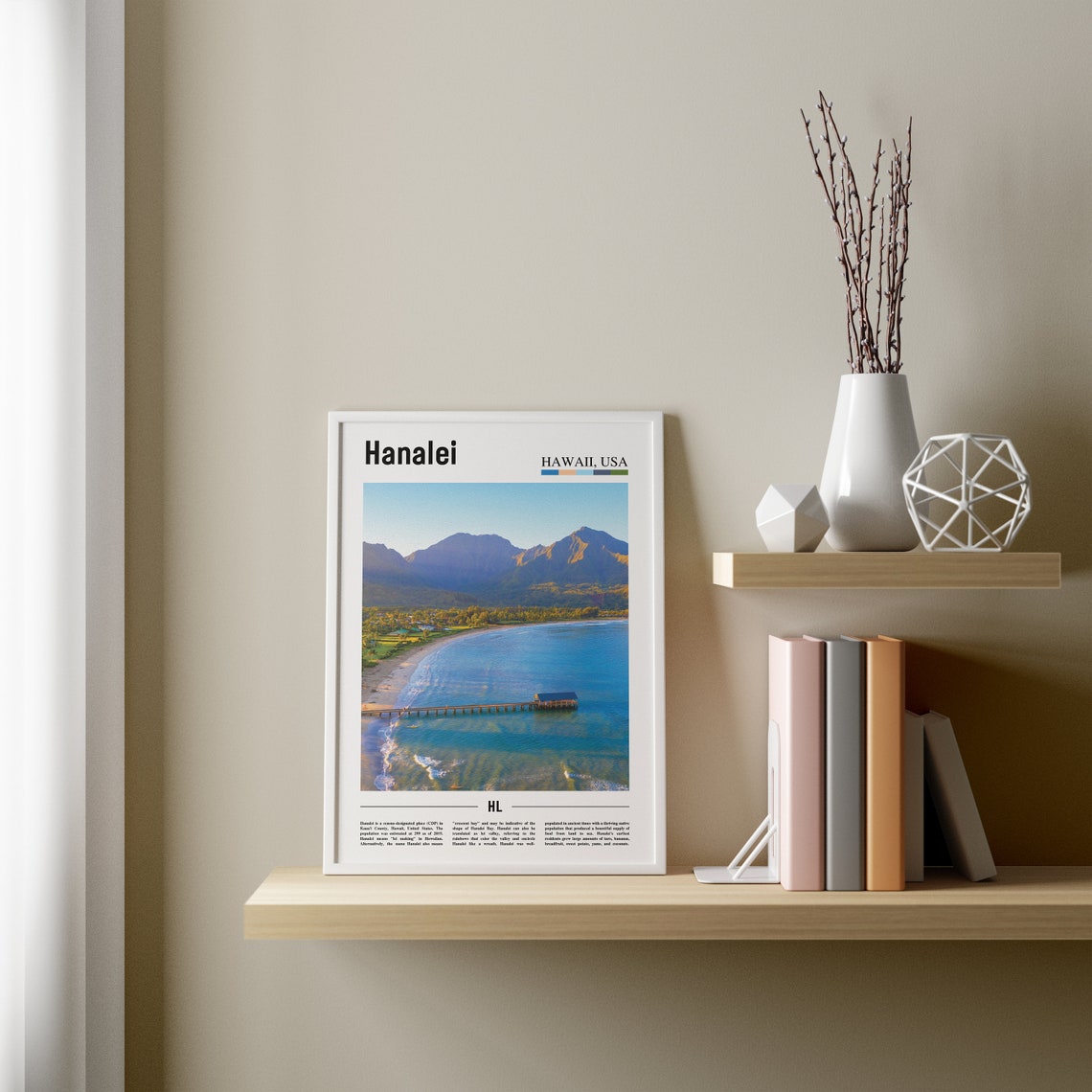 Hanalei Print Hanalei Poster Hanalei Wall Art Oil Painting Poster Colorful City Print City Artwork Travel Artwork Travel Wall Art - Image 4
