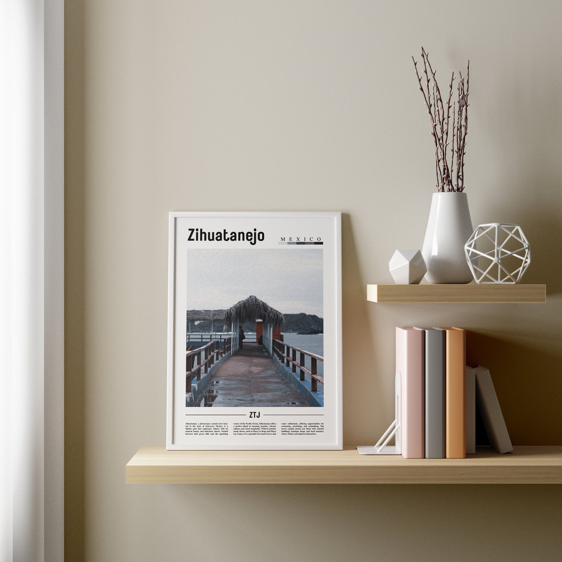 Zihuatanejo Poster Zihuatanejo Print Zihuatanejo Wall Art Minimal Travel Print Travel Destination Oil Painting Poster - Image 4