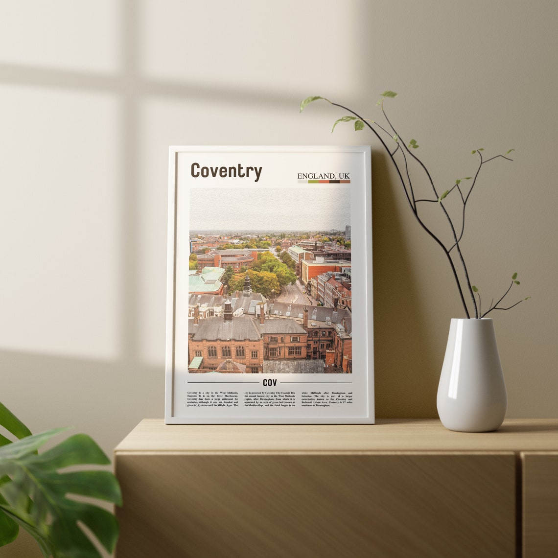 Coventry Print Coventry Poster Coventry Wall Art Oil Painting Poster Colorful City Print City Artwork Travel Artwork Travel Wall Art - Image 2