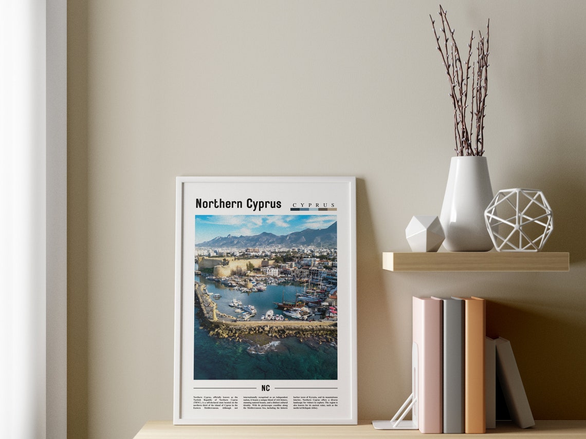 Northern Cyprus Poster Northern Cyprus Print Northern Cyprus Wall Art Minimal Travel Print Travel Destination Oil Painting Poster - Image 3