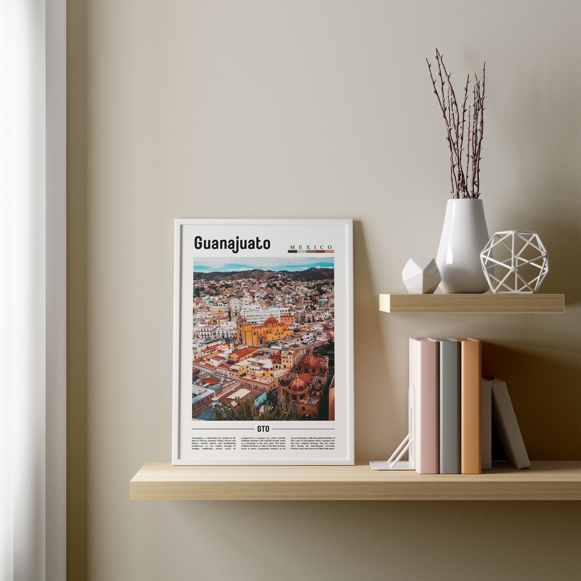 Guanajuato Poster Guanajuato Print Guanajuato Wall Art Minimal Travel Print Travel Destination Oil Painting Poster - Image 4