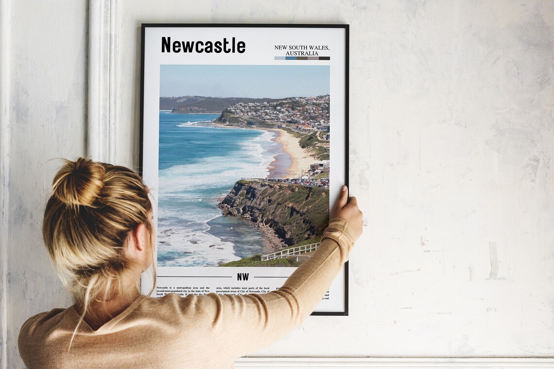 Newcastle Minimal Travel Poster, Oil Painting - Image 4