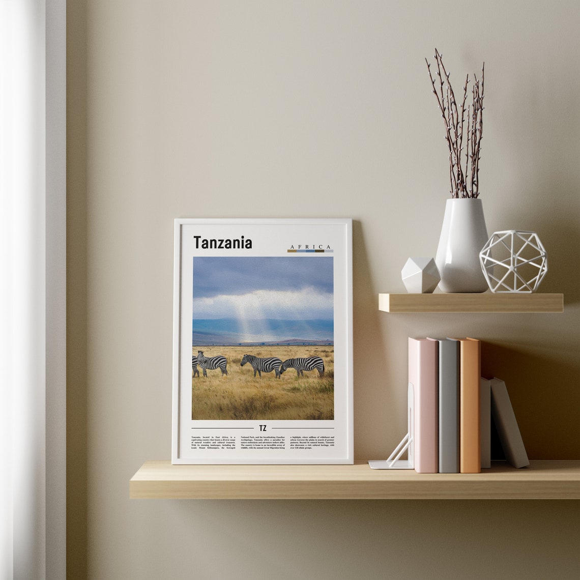 Tanzania Poster Tanzania Print Tanzania Wall Art Minimal Travel Print Travel Destination Oil Painting Poster - Image 4