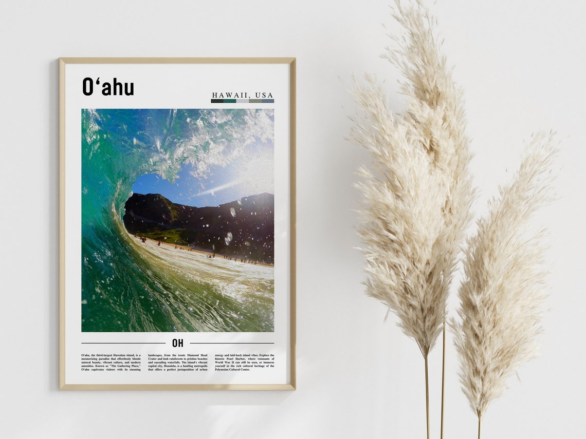 Oahu Poster Oahu Print Oahu Wall Art United States Photo United States Poster United States Print - Image 4