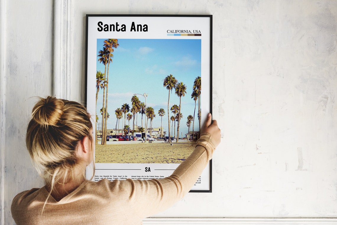 Santa Ana Print Santa Ana Poster Santa Ana Wall Art Minimal Travel Print Minimal City Poster Travel Destination Oil Painting Poster - Image 4