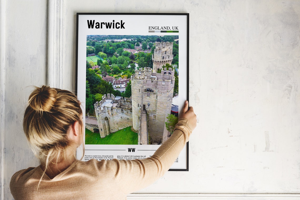 Warwick Print Warwick Poster Warwick Wall Art Minimal Travel Print Minimal City Poster Travel Destination Print Oil Painting Poster - Image 4