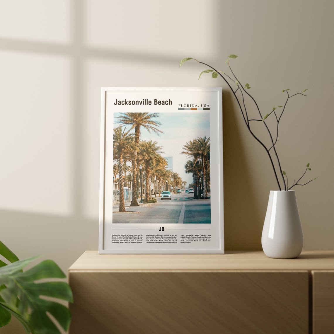 Jacksonville Beach Print Jacksonville Beach Poster Jacksonville Beach Wall Art Oil Painting Poster City Artwork Travel Artwork Travel Art - Image 2