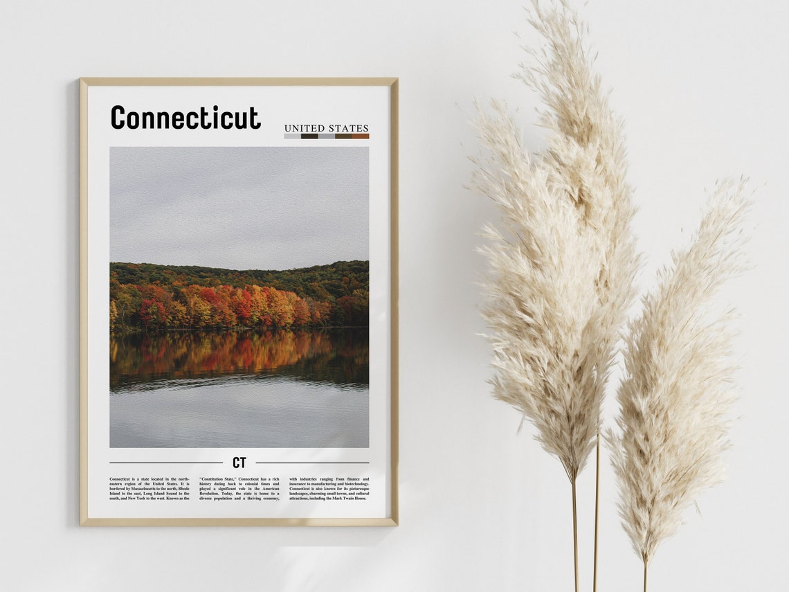 Connecticut Poster Connecticut Print Connecticut Wall Art United States Photo United States Poster United States Print - Image 4