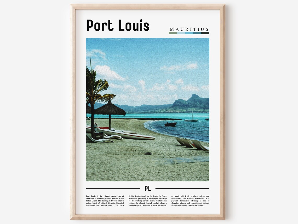 Port Louis Minimal Travel Poster, Oil Painting
