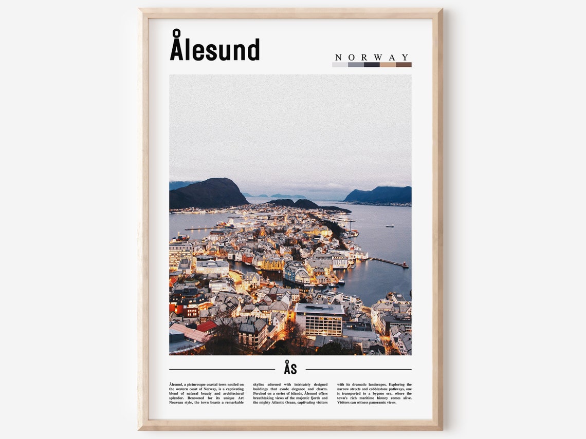 Lesund Poster Lesund Print Lesund Wall Art Europe Photo Europe Poster Europe Print Travel Poster