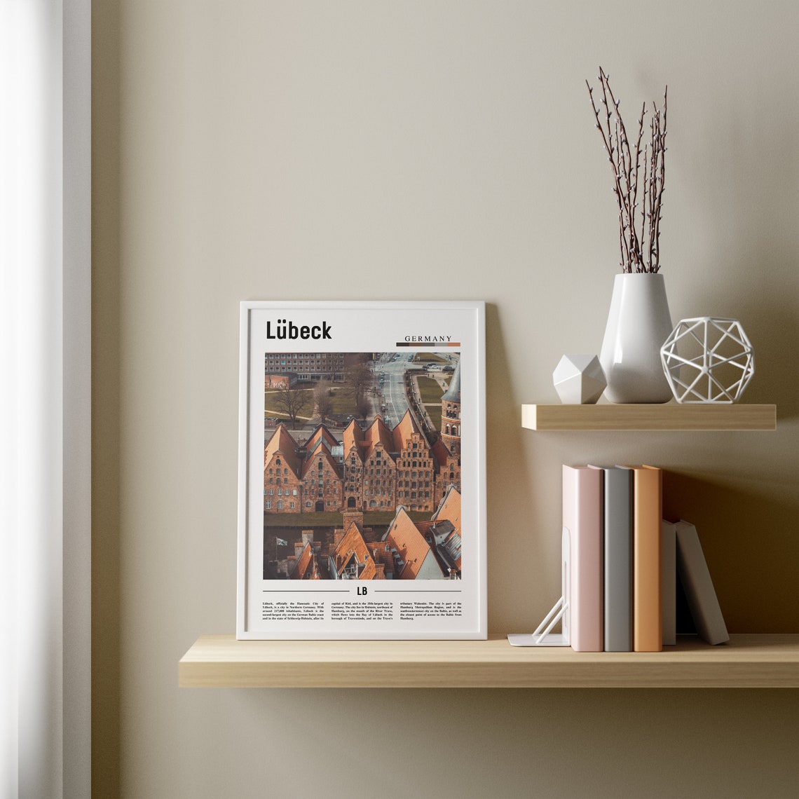 Lbeck Print Lbeck Poster Lbeck Wall Art Minimal Travel Print Minimal City Poster Travel Destination City Print Oil Painting Poster - Image 2
