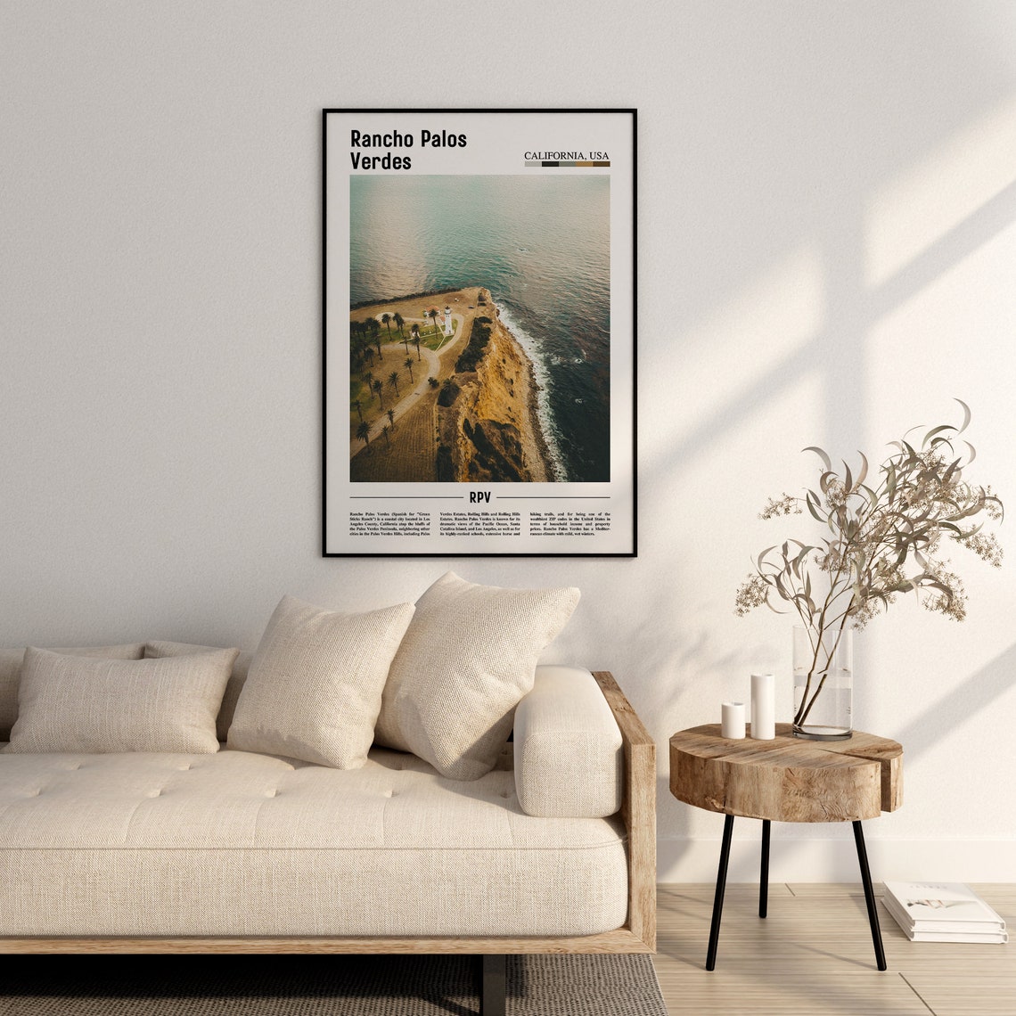 Rancho Palos Verdes Print Rancho Palos Verdes Poster Rancho Palos Verdes Wall Art Minimal Travel Print City Poster Oil Painting Poster - Image 2