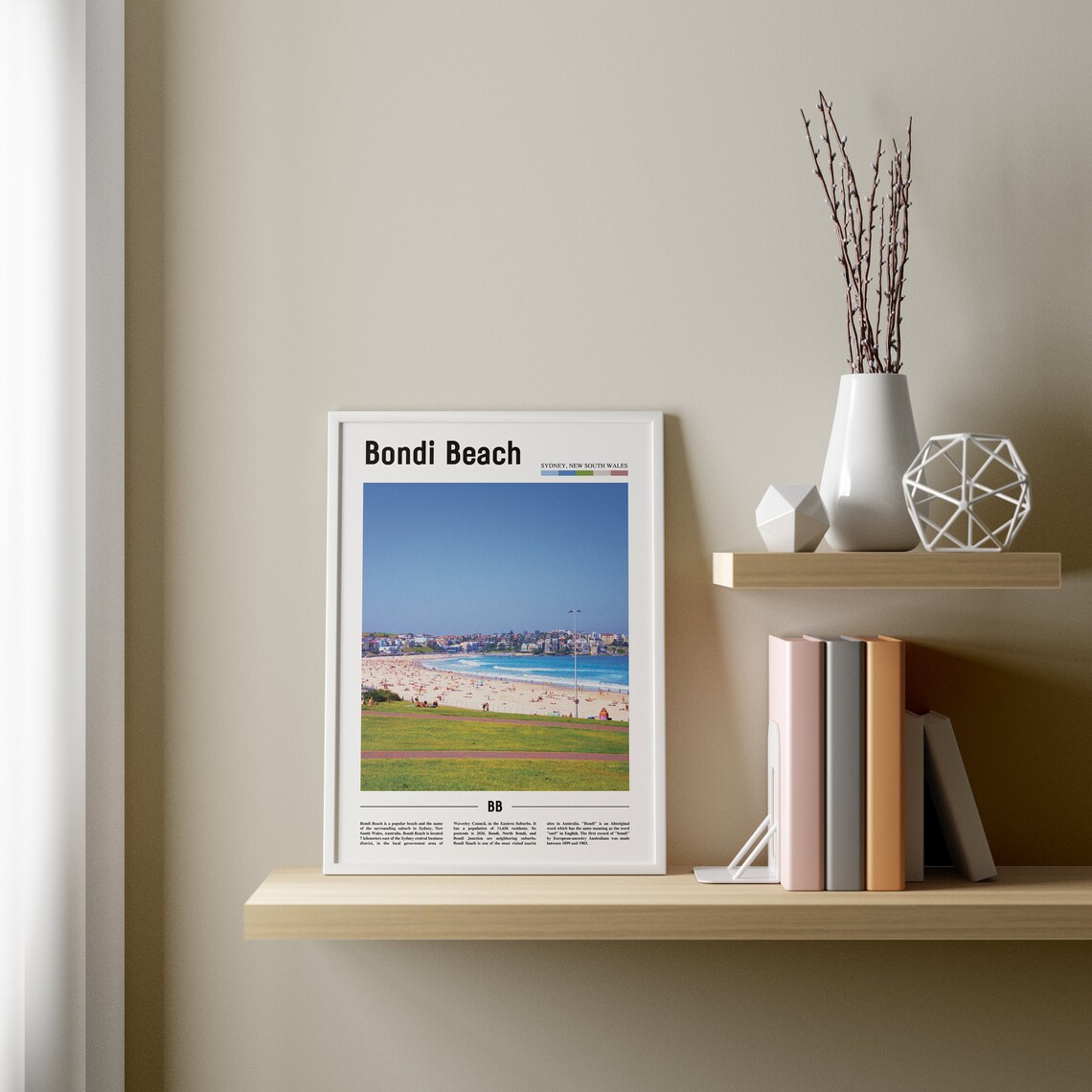Bondi Beach Print Bondi Beach Poster Bondi Beach Wall Art Oil Painting Poster City Print City Artwork Travel Artwork Travel Wall Art - Image 3