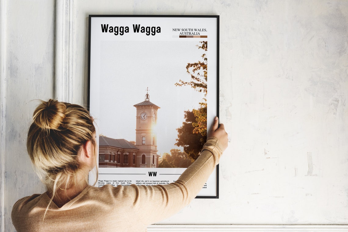 Wagga Wagga Print Wagga Wagga Poster Wagga Wagga Wall Art Minimal Travel Print Minimal City Poster Travel Destination Oil Painting Poster - Image 4