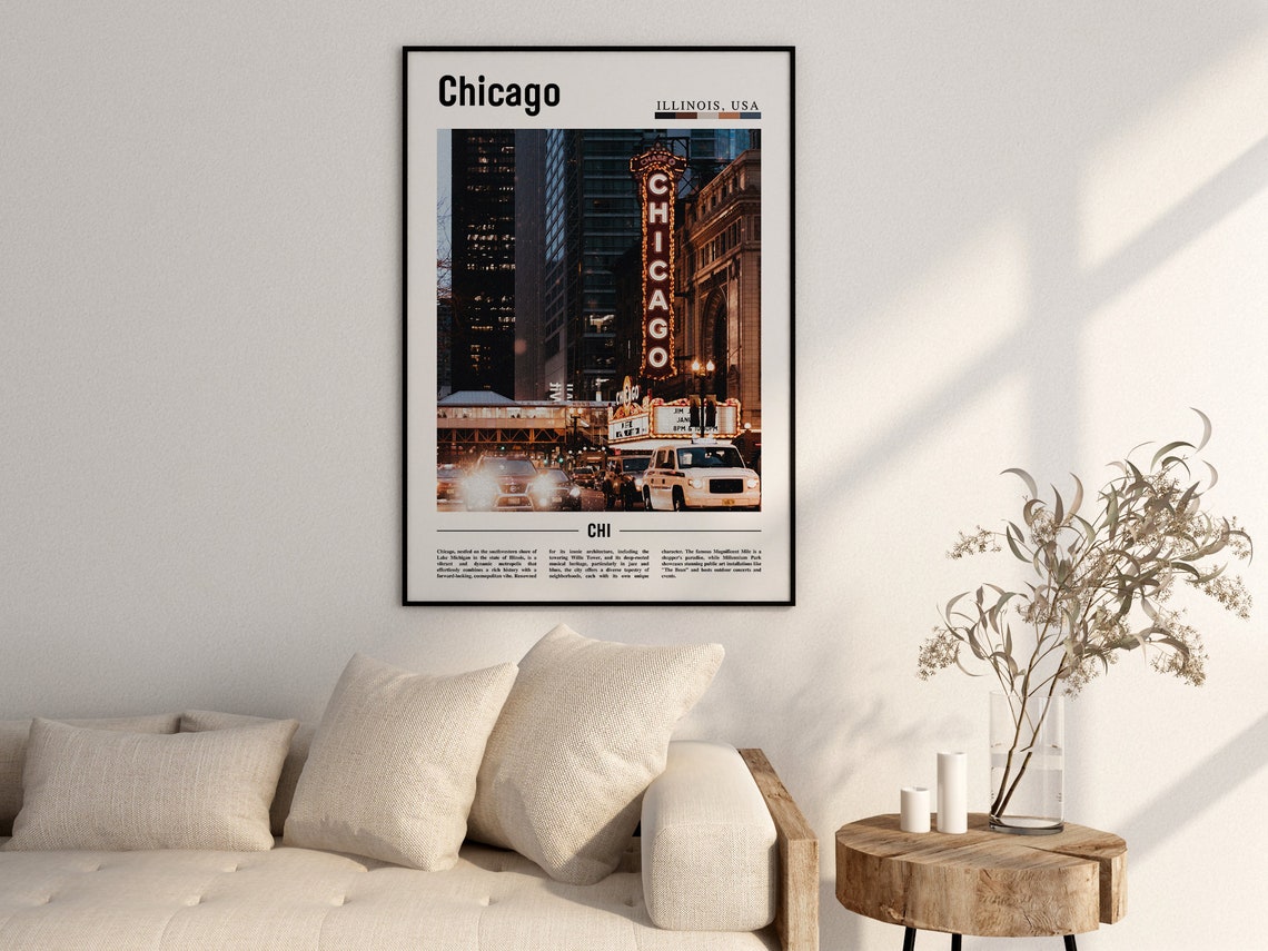 Chicago Print Chicago Poster Chicago Wall Art United States Photo United States Poster United States Print - Image 2