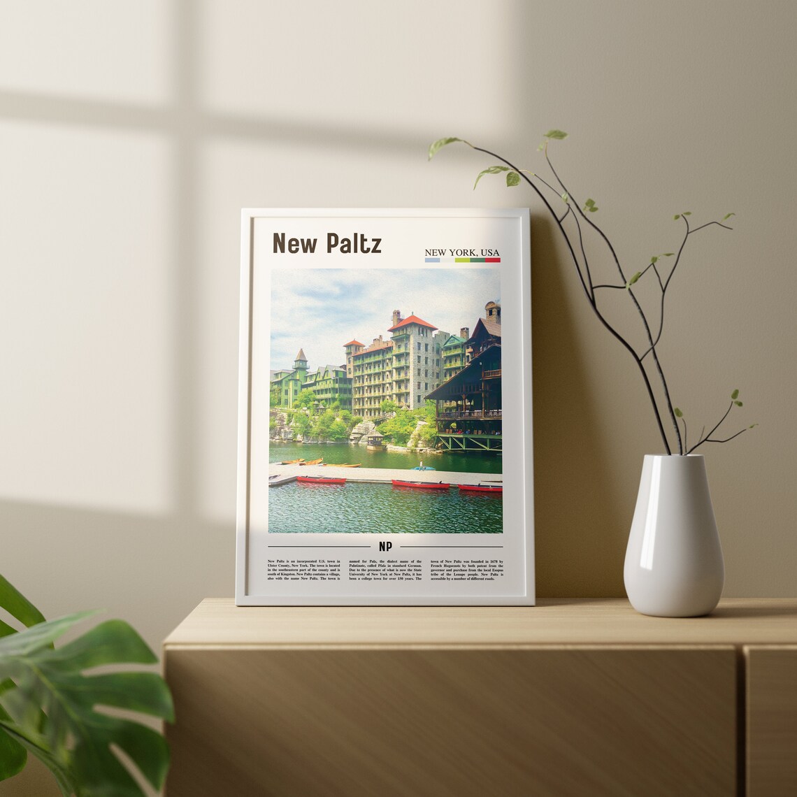 New Paltz Travel Poster, Colorful City Artwork - Image 2