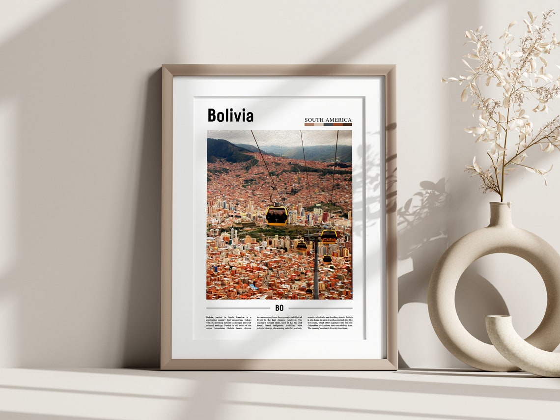 Bolivia Poster Bolivia Print Bolivia Wall Art South America Poster South America Print Travel Poster - Image 3