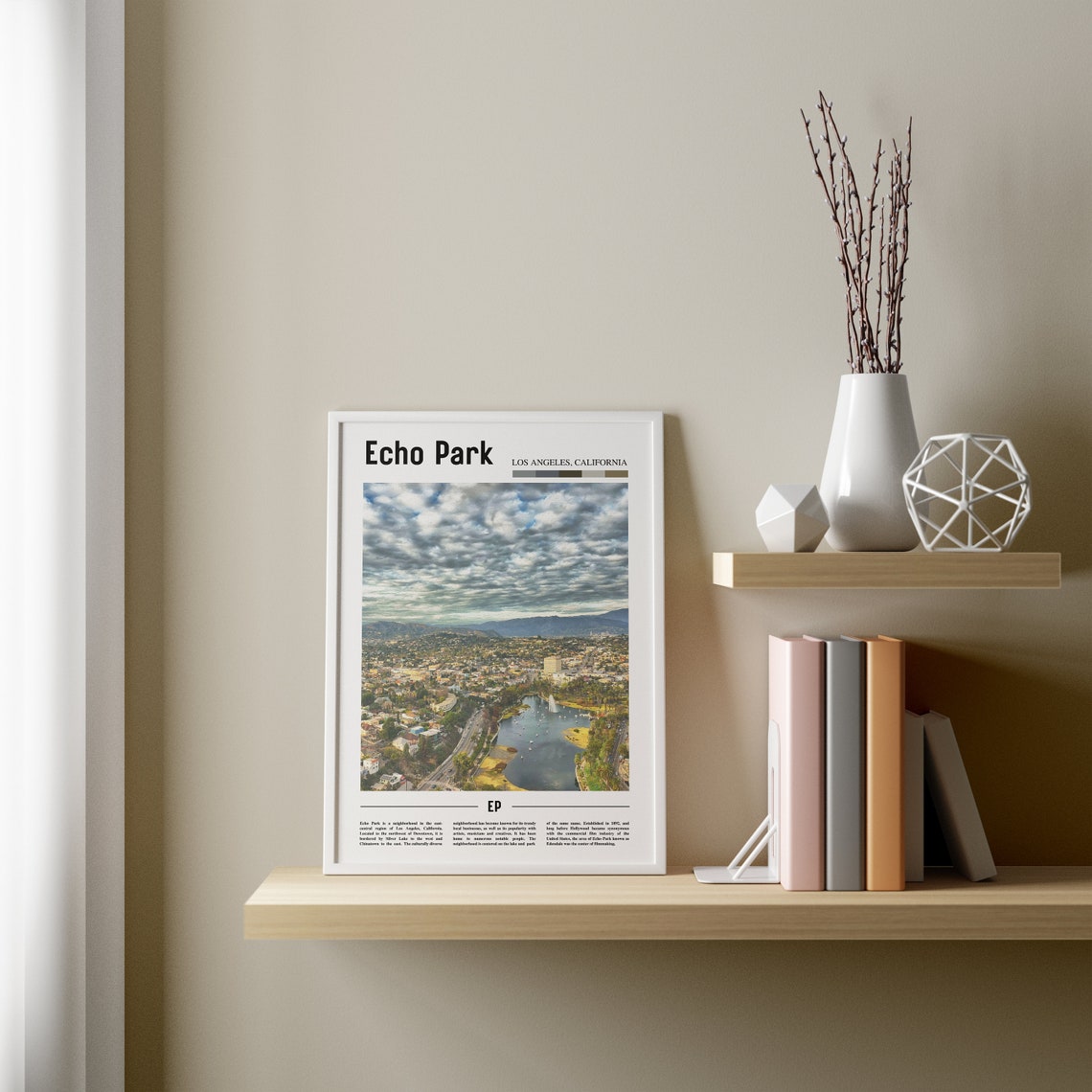 Echo Park Print Echo Park Poster Echo Park Wall Art Oil Painting Poster Colorful City Print City Artwork Travel Artwork Travel Wall Art - Image 4