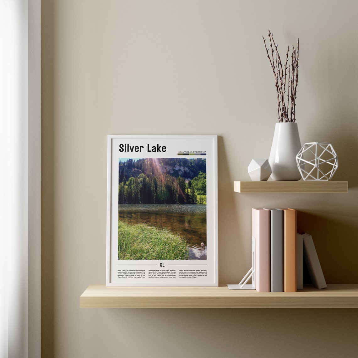 Silver Lake Print Silver Lake Poster Silver Lake Wall Art Minimal Travel Print Minimal City Poster Travel Destination Oil Painting Poster - Image 2