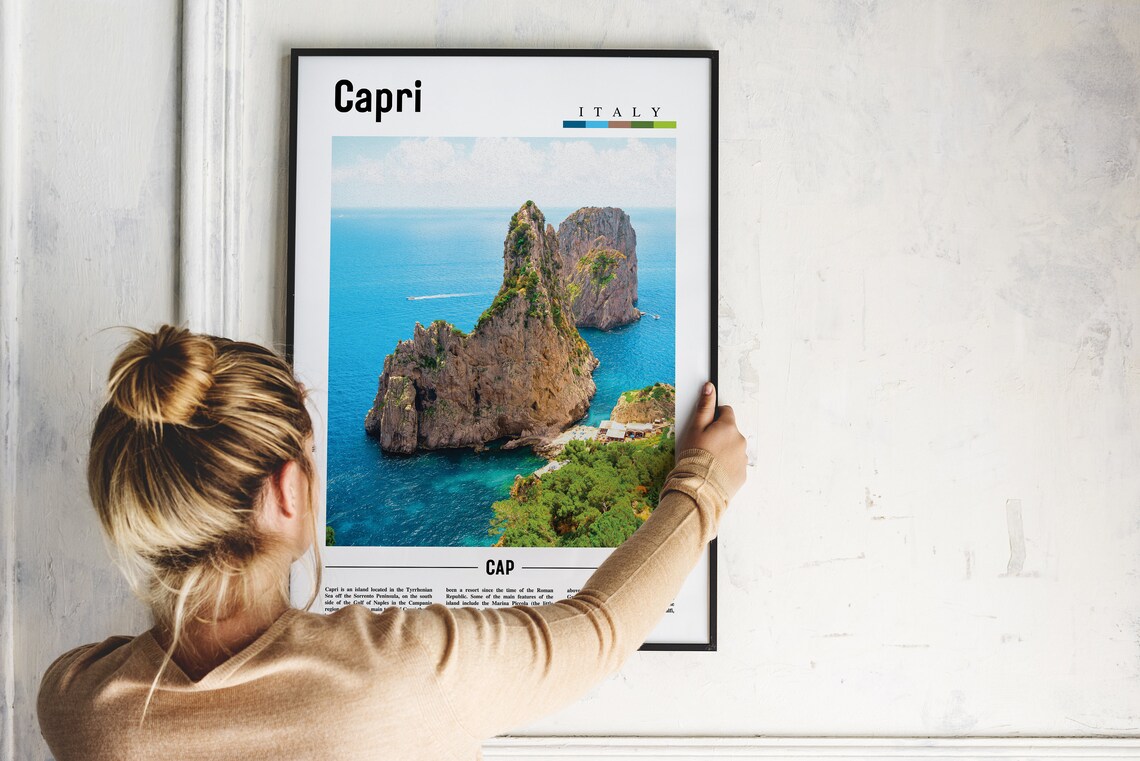 Capri Print Capri Poster Capri Wall Art Italy Photo Italy Poster Italy Print Italy Wall Art Minimal Travel Poster - Image 5
