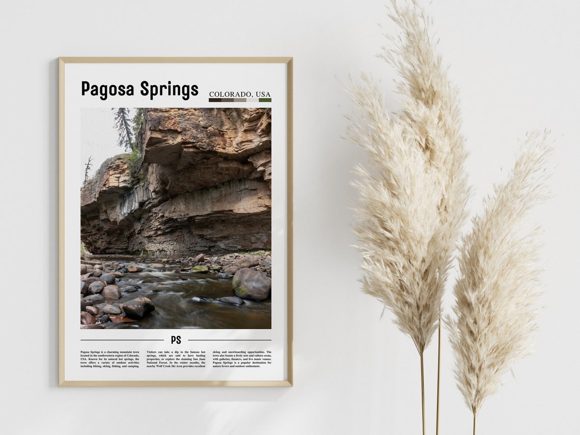 Pagosa Springs Poster Pagosa Springs Print Pagosa Springs Wall Art United States Photo United States Poster United States Print - Image 4