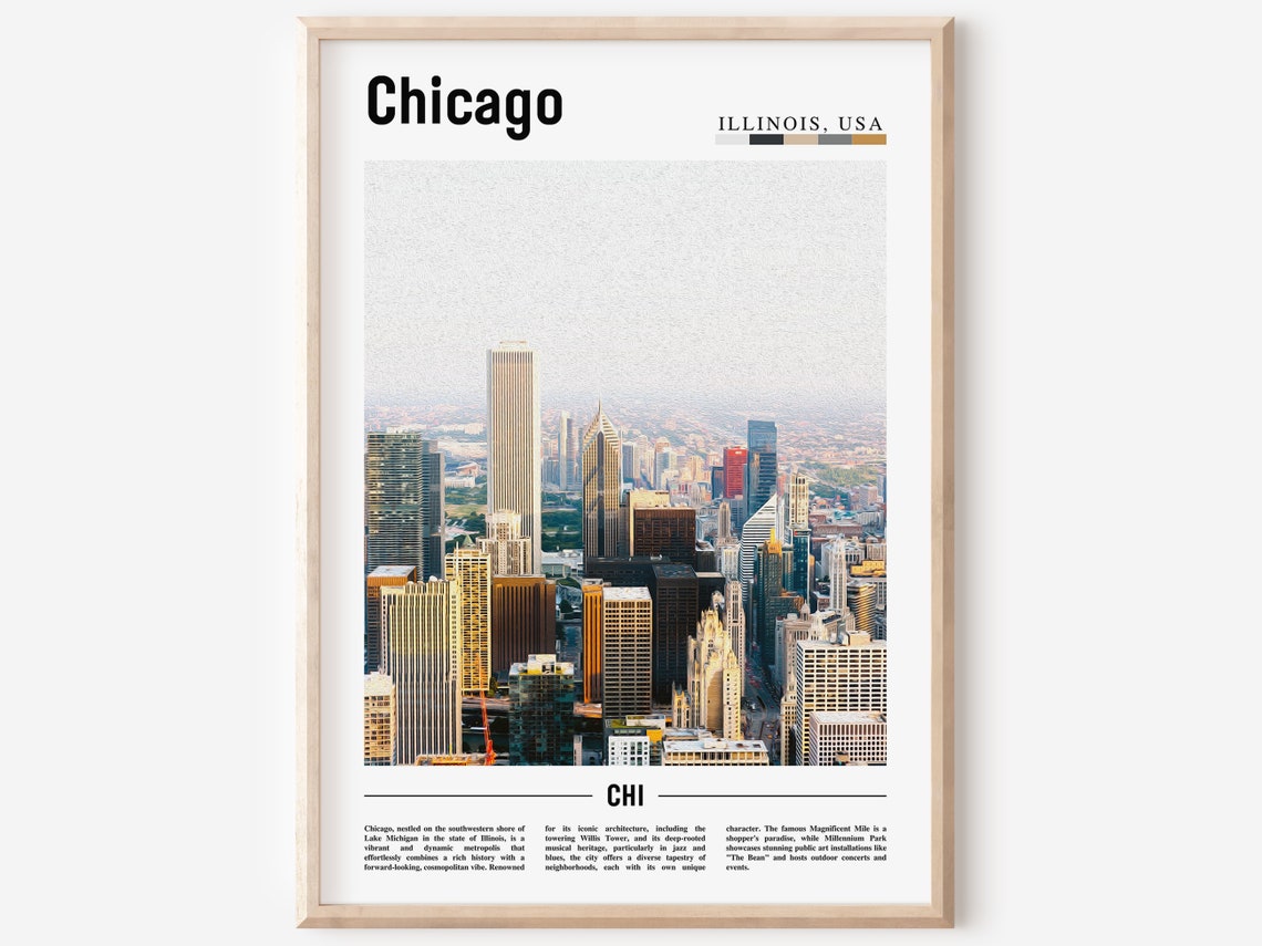 Chicago Print Chicago Poster Chicago Wall Art United States Photo United States Poster United States Print