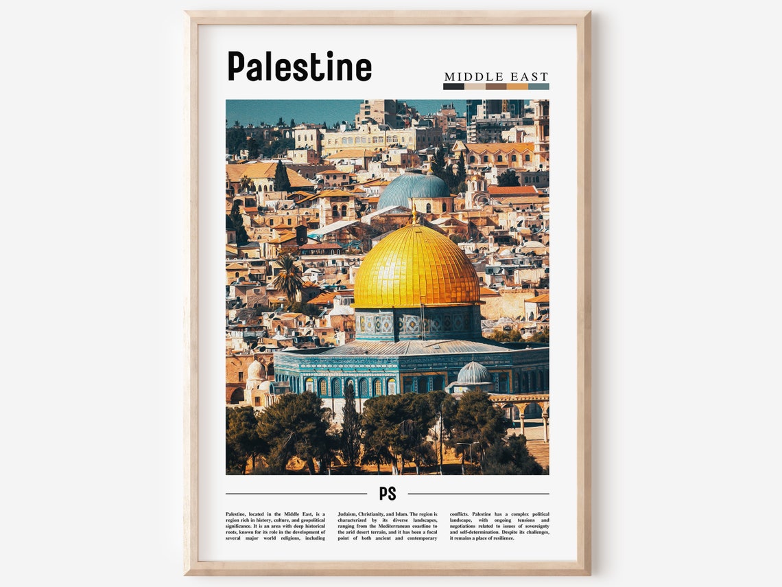 Palestine Poster Palestine Print Palestine Wall Art Minimal Travel Print Travel Destination Oil Painting Poster