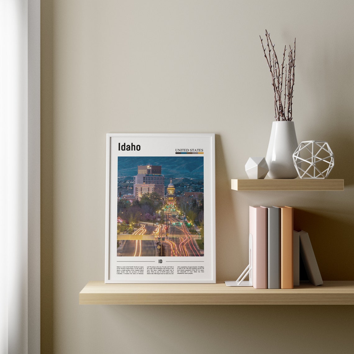 Idaho Print Idaho Poster Idaho Wall Art Oil Painting Poster Colorful City Print City Artwork Travel Artwork Travel Wall Art City Print - Image 3