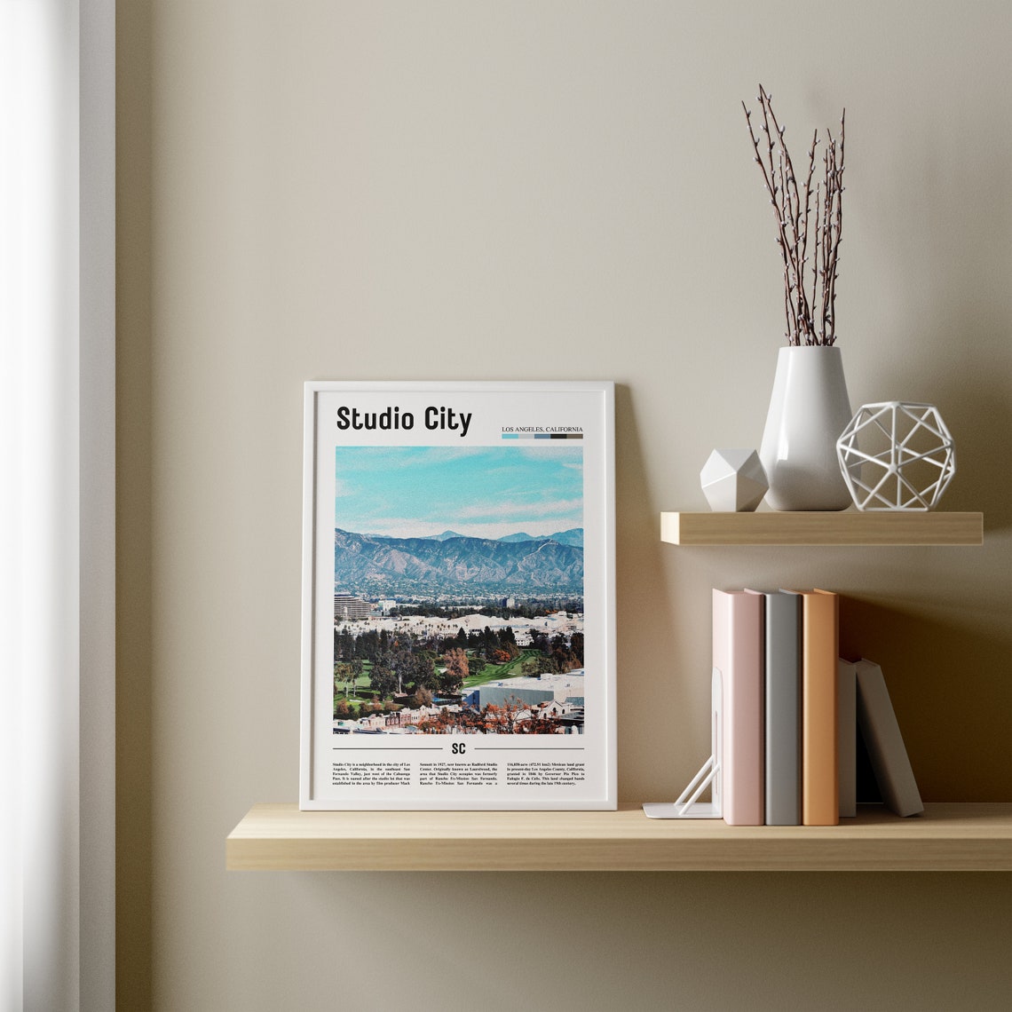 Studio City Print Studio City Poster Studio City Wall Art Minimal Travel Print Minimal City Poster Travel Destination Oil Painting Poster - Image 2