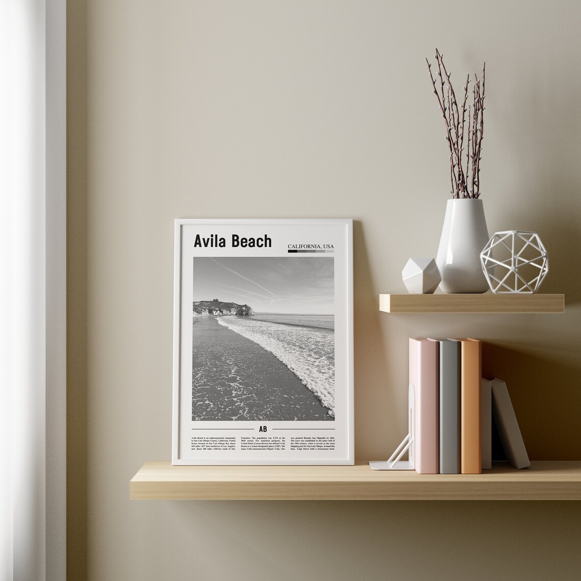 Avila Beach Print Black And White Avila Beach Poster Avila Beach Wall Art Travel Poster City Artwork Travel Wall Art City Art Print - Image 3