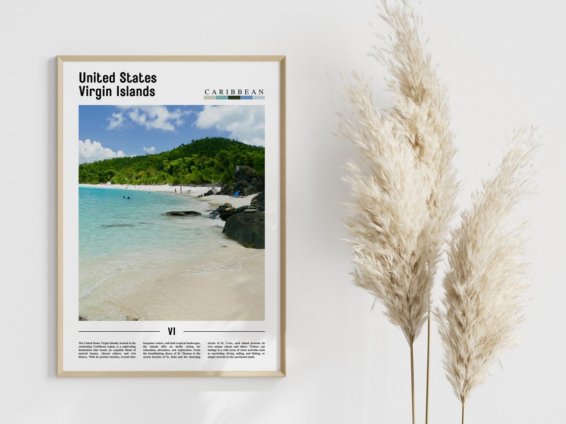 United States Virgin Islands Poster United States Virgin Islands Print United States Virgin Islands Wall Art Oil Painting Poster - Image 4