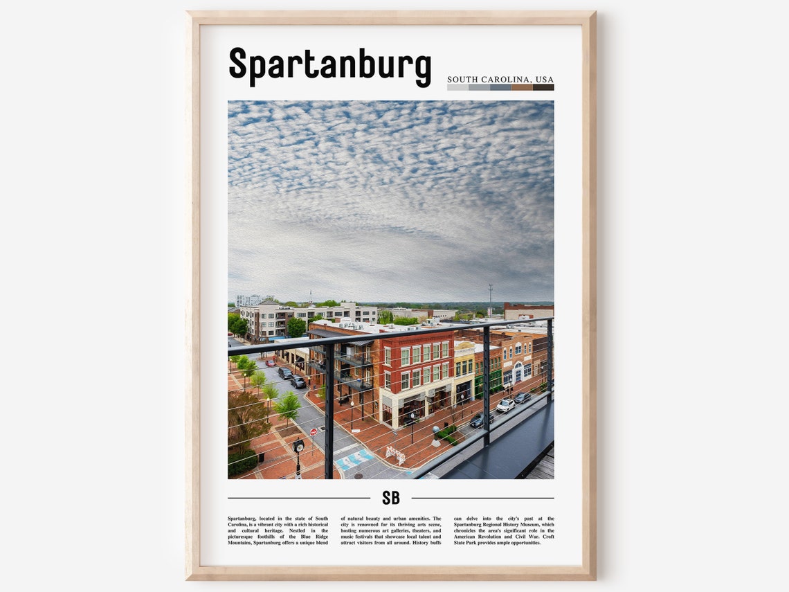 Spartanburg Poster Spartanburg Print Spartanburg Wall Art United States Photo United States Poster United States Print