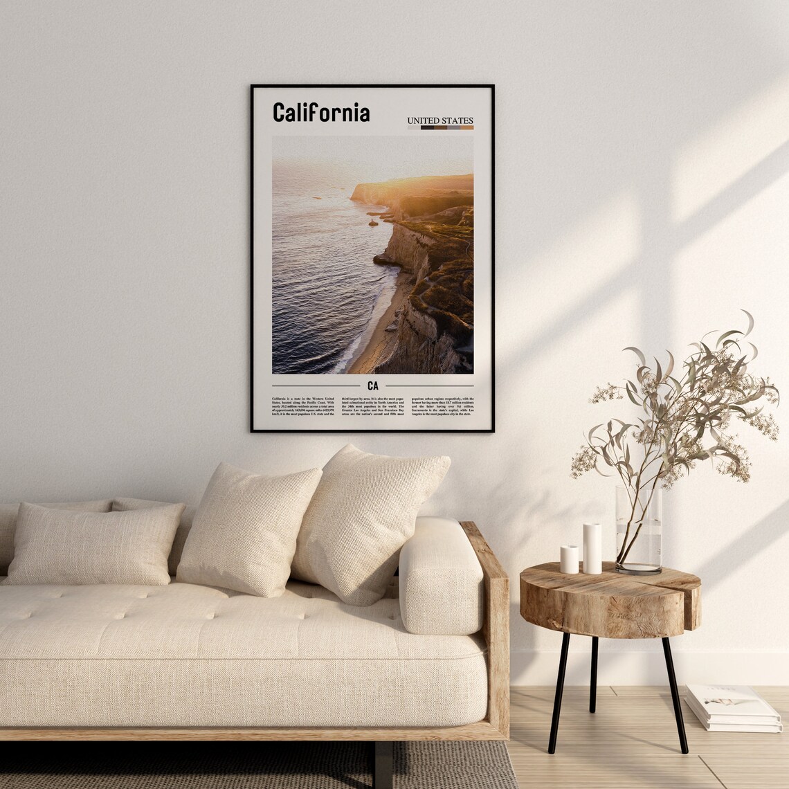 California Minimal Travel Poster, Oil Painting Style - Image 2