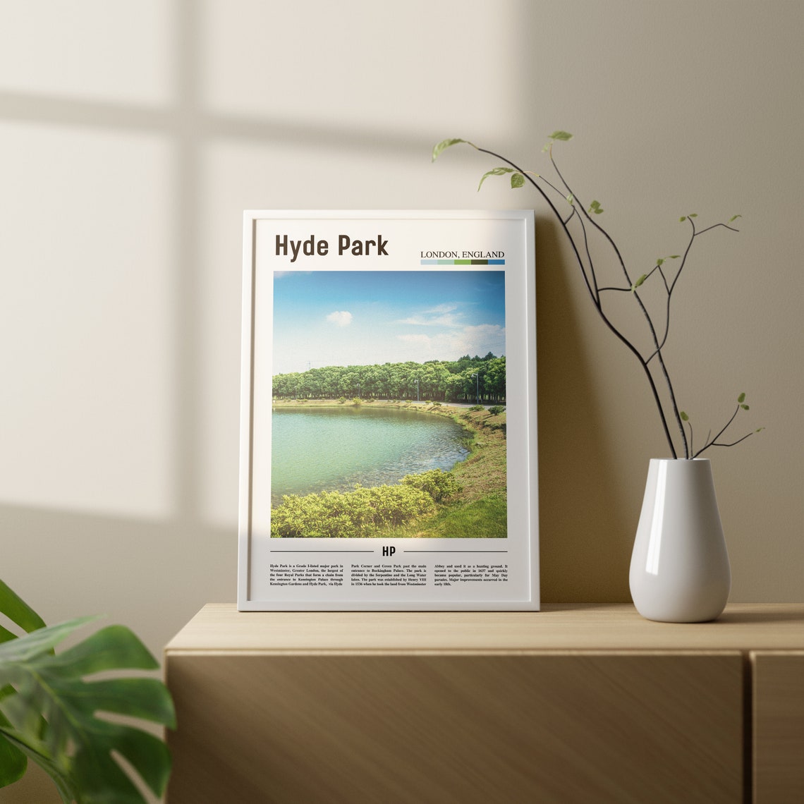 Hyde Park Print Hyde Park Poster Hyde Park Wall Art Oil Painting Poster Colorful City Print City Artwork Travel Artwork Travel Wall Art - Image 2