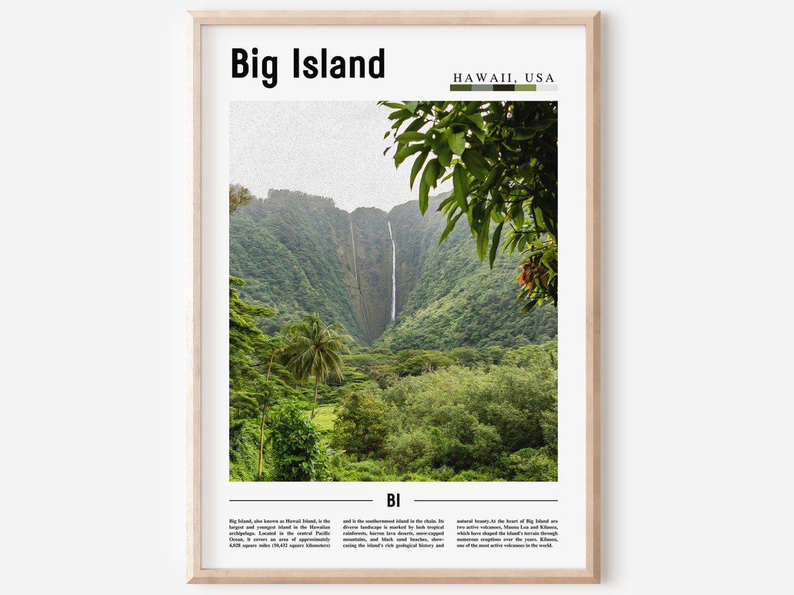 Big Island Poster Big Island Print Big Island Wall Art United States Photo United States Poster United States Print