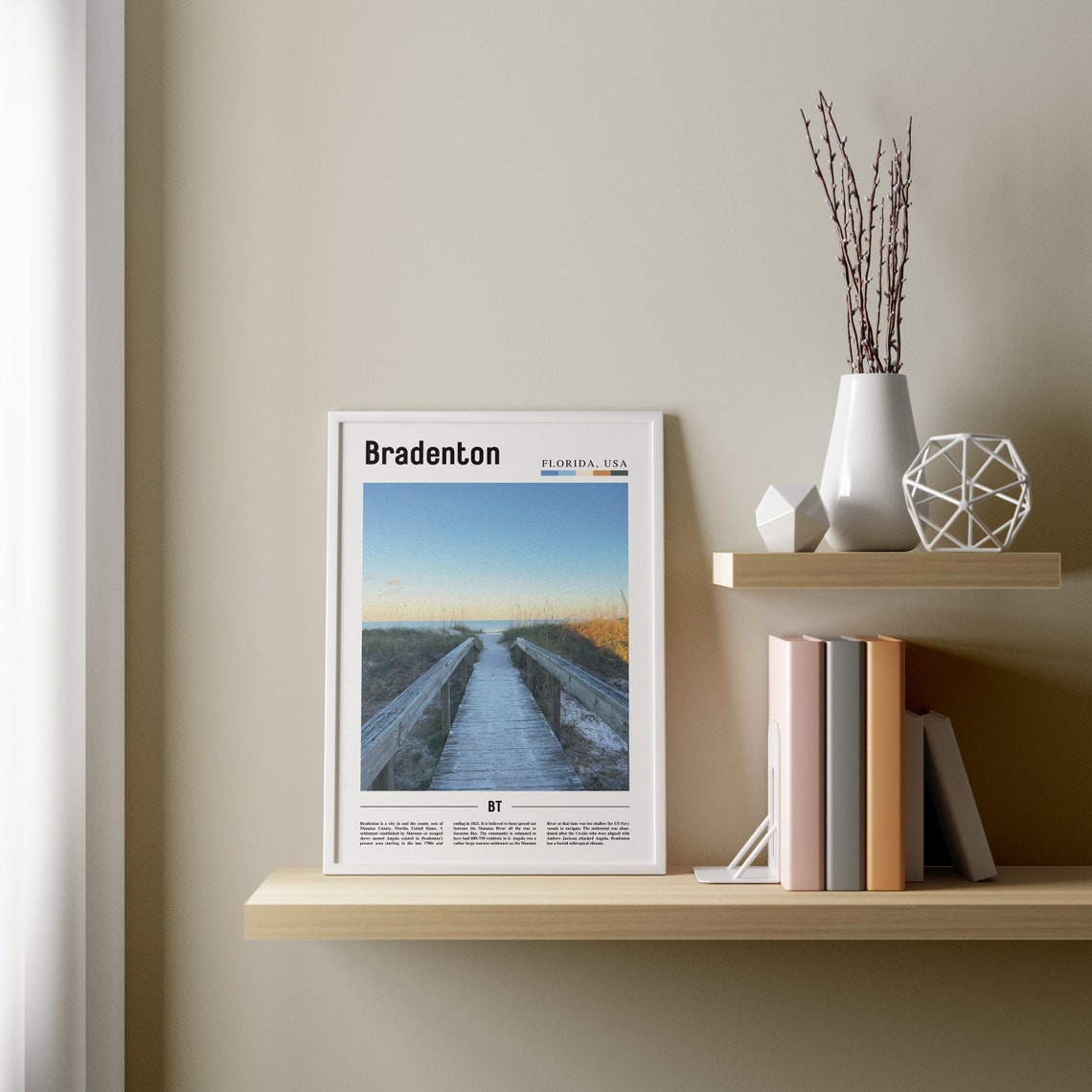 Bradenton Print Bradenton Poster Bradenton Wall Art Oil Painting Poster Colorful City Print City Artwork Travel Artwork Travel Wall Art - Image 3