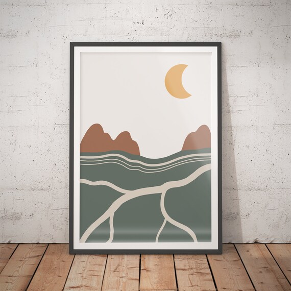 No11 Abstract Landscape Art Print Line Art Mountain Print Hills Modern Wall Art Contemporary Prints Geometric Landscape