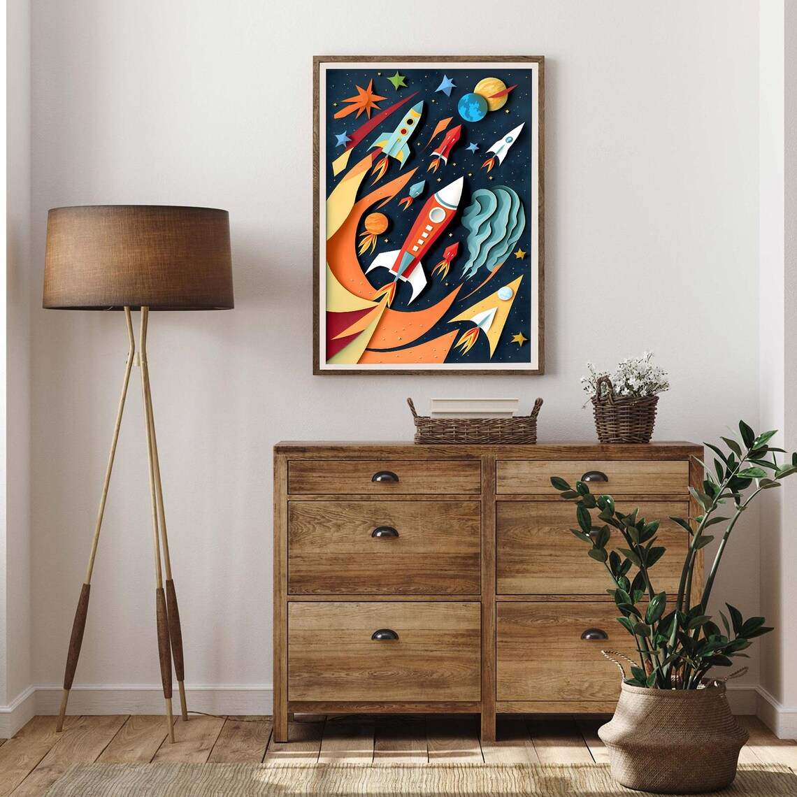 Rocket Print, Outer Space Nursery Art Print - Image 3
