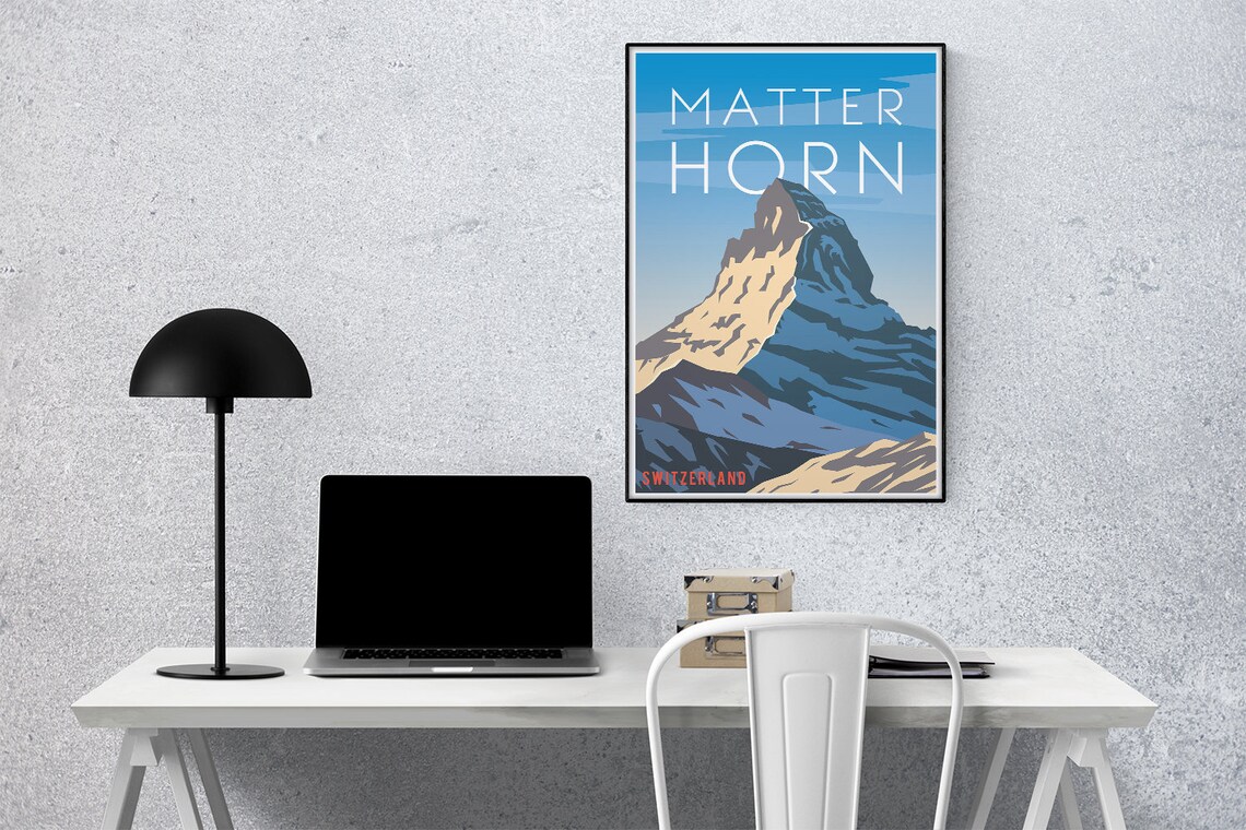 Matterhorn Vintage Travel Poster, Minimalist Travel Art - Image 3