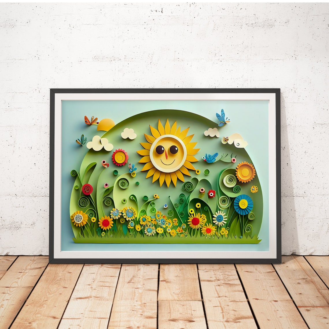 Spring Nursery Decor Paper Cut Art Childrens Room Prints Infant Posters Kids Room Wall Art Nursery Posters Cute Prints