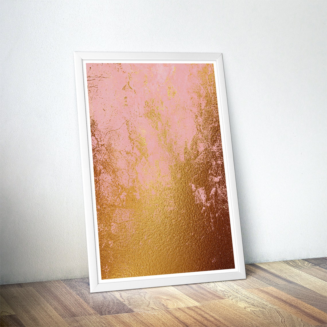 Pink Gold Foil Gradient Textured Glamorous Abstract Art Poster - Image 4