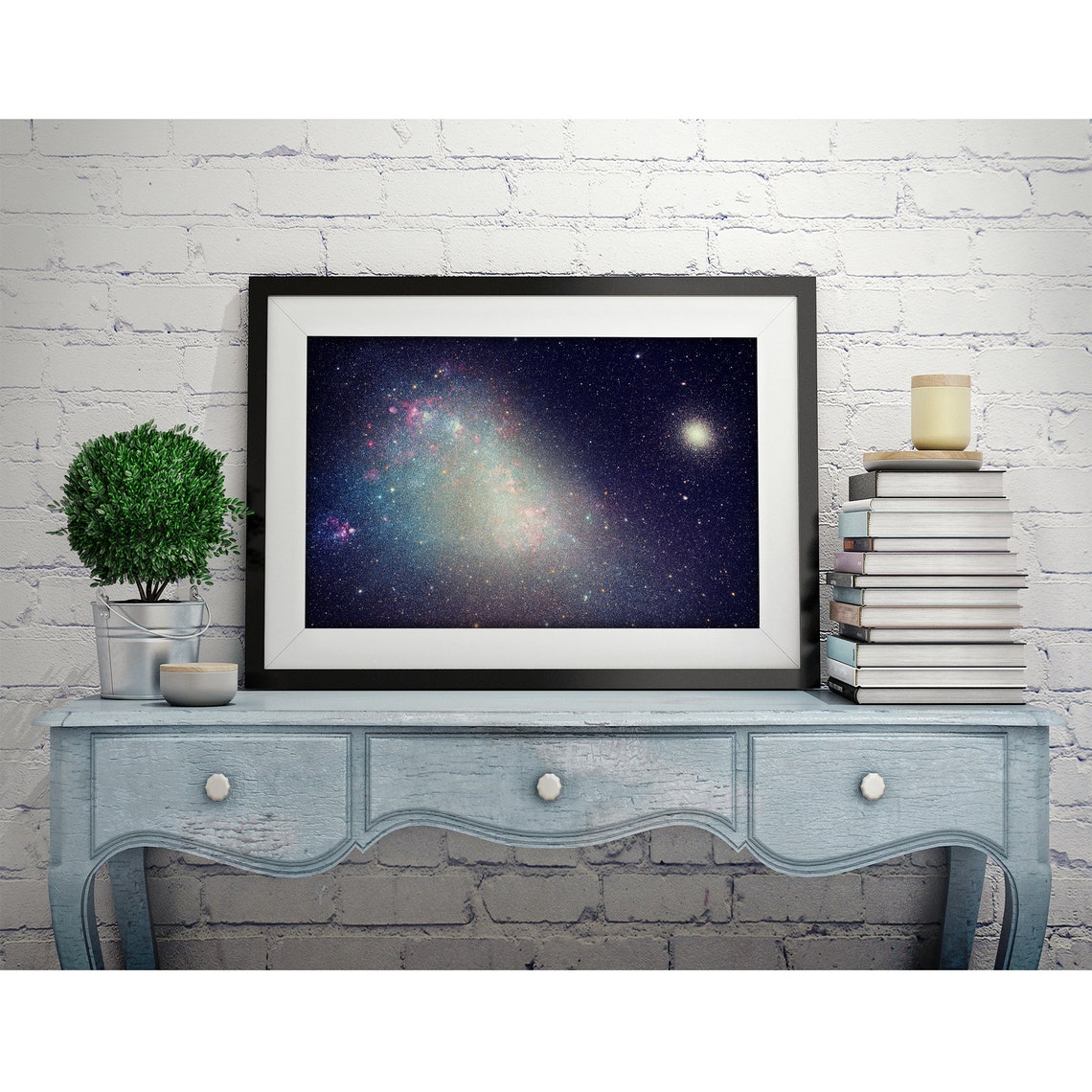 Magellanic Clouds Galaxy Dense Star Field Night Sky Art Poster - Image 2