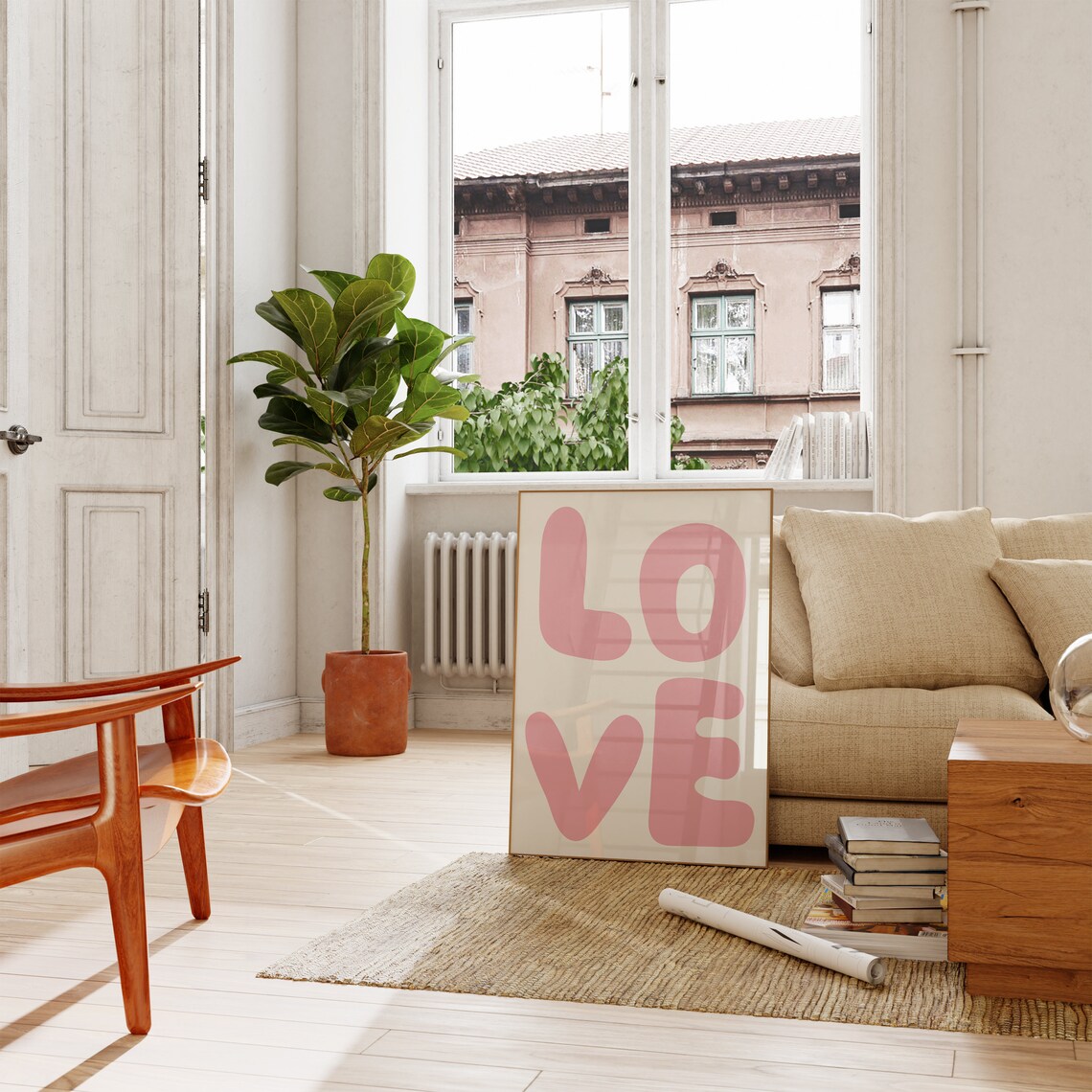 Love Retro Aesthetic Typography Art Print - Image 3