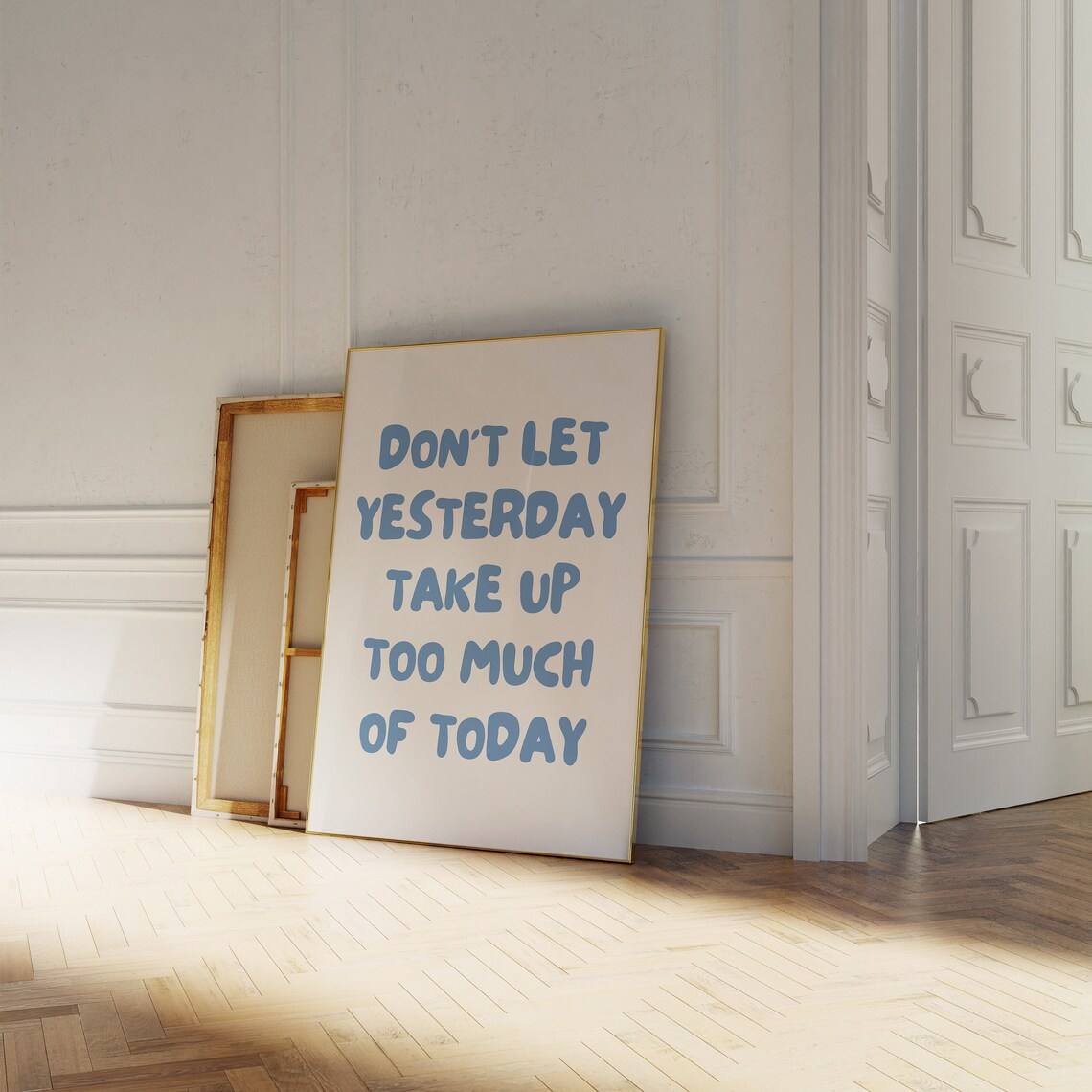 Trendy Positive Blue Aesthetic Typography Art Print - Image 2