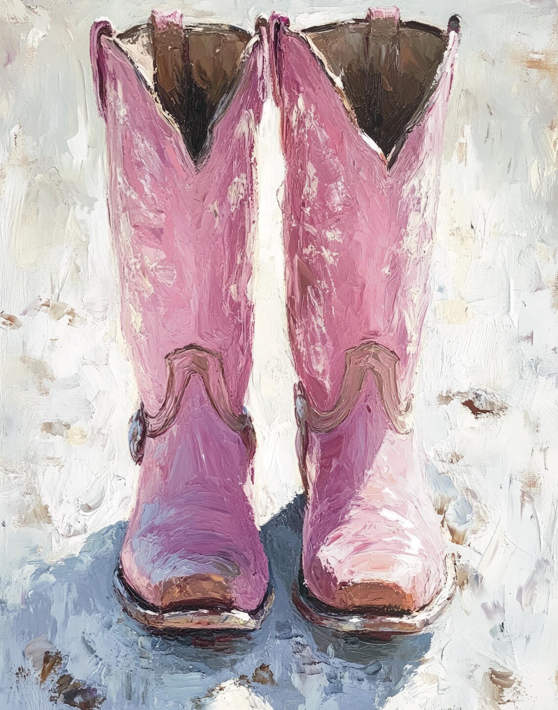 Pink Cowboy Boots Painting Preppy Western Cowgirl Chic Poster - Image 6
