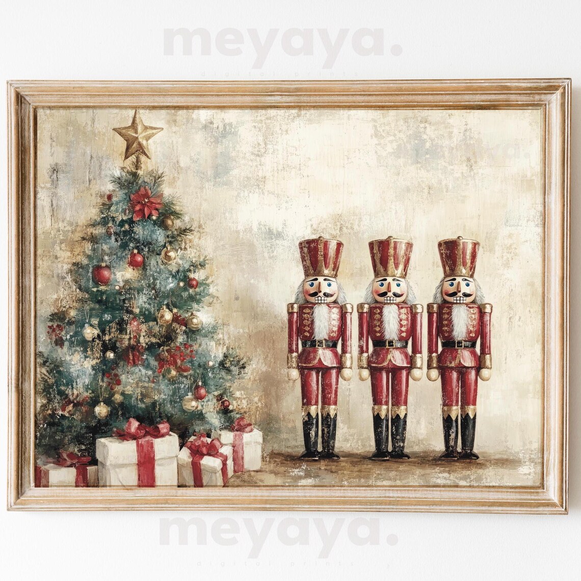 Christmas Nutcracker Vintage Holiday Poster Print