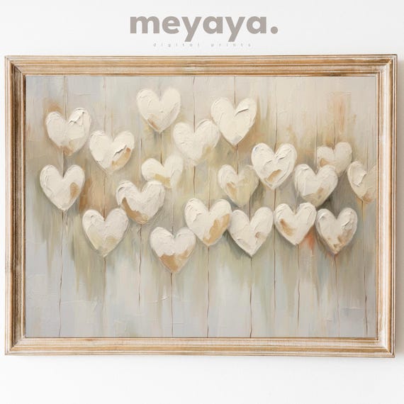 Vintage Valentine Heart Oil Painting Art Print